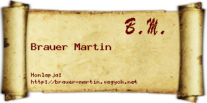 Brauer Martin névjegykártya